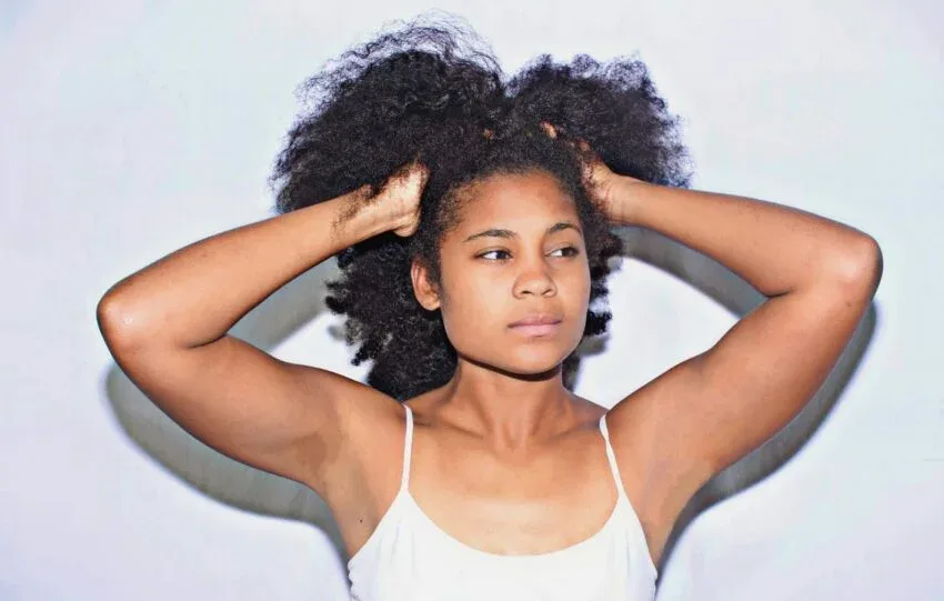 4C natural hair texture showing volume and density
