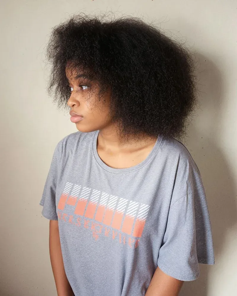fine 4c natural hair texture showing volume and frizz