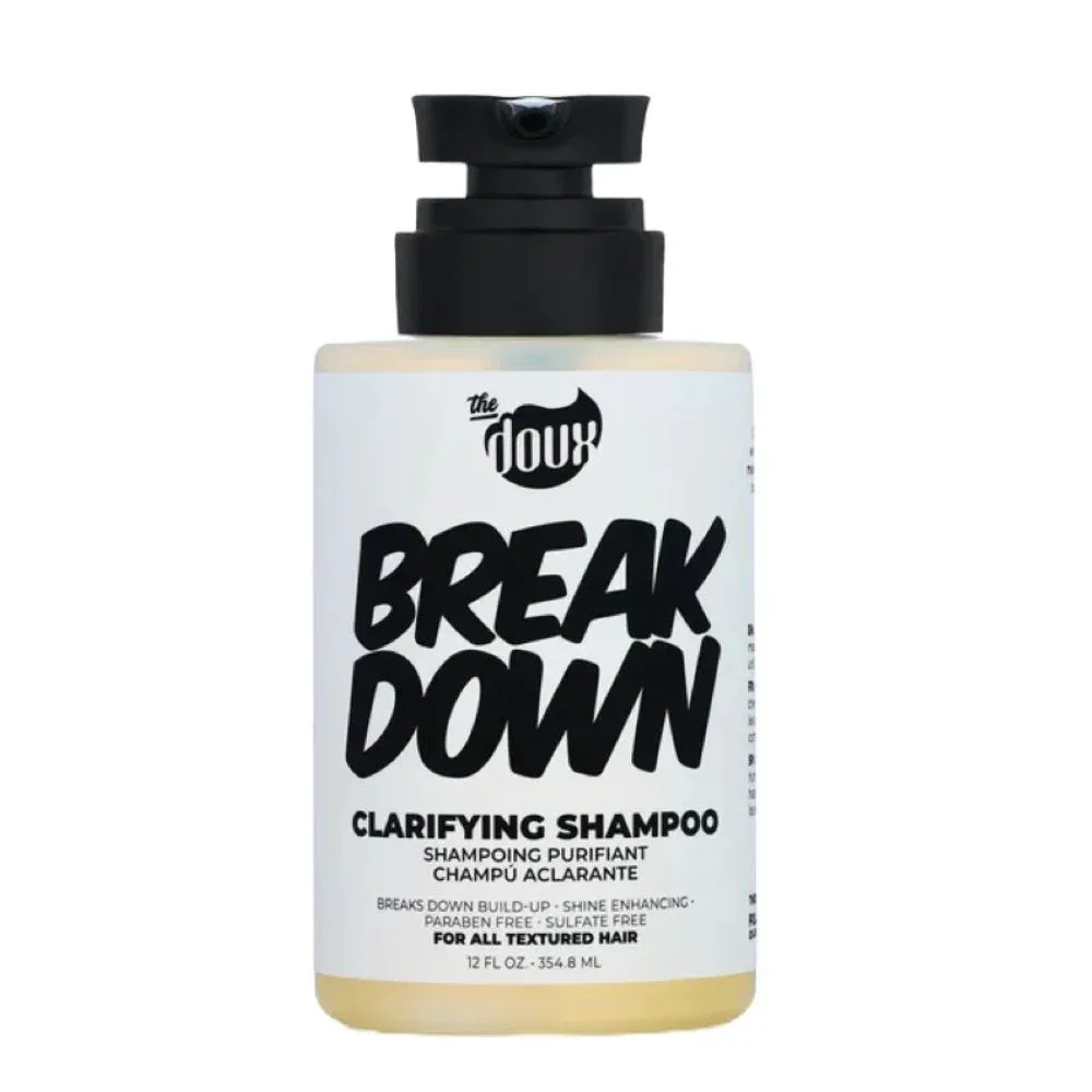 The Doux Breakdown Clarifying Shampoo for removing gel and edge control residue
