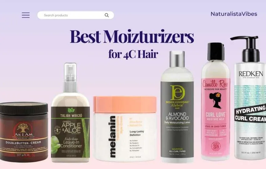 Five of the best moisturizers for 4C hair from As I Am, Melanin, Camille Rose, Taliah Waajid, Design Essentials and Redken